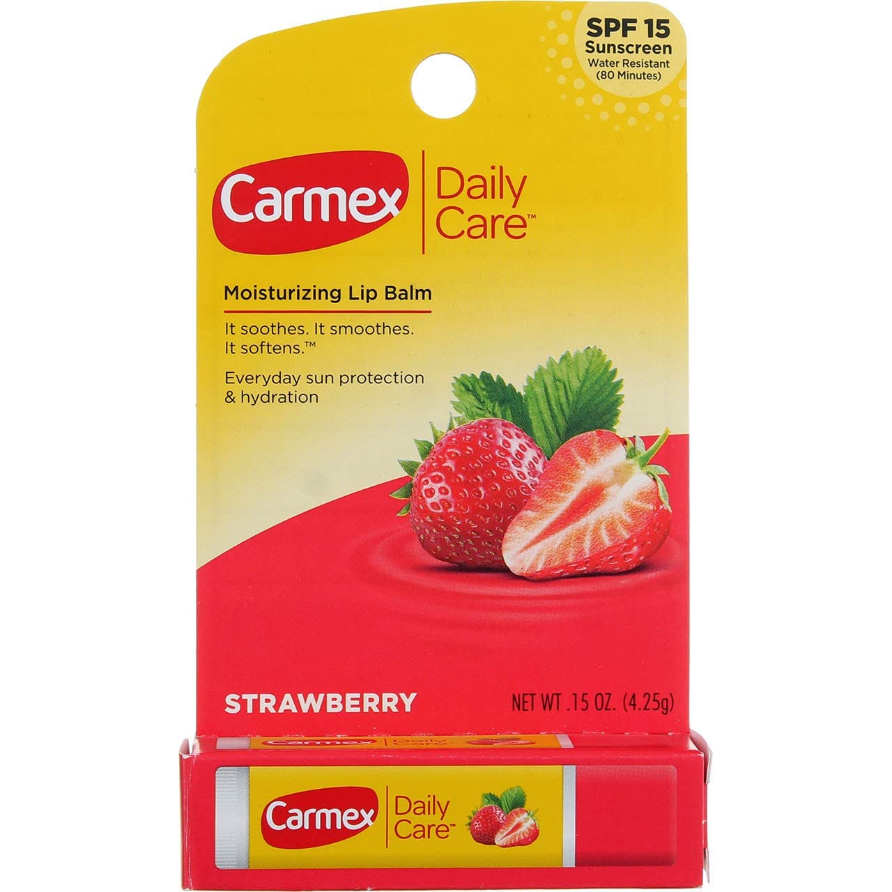 Carmex Daily Care Lip Balm, Strawberry, 0.15 oz (Stick in Carded box) 4 61MCuffH8gL. SL1280