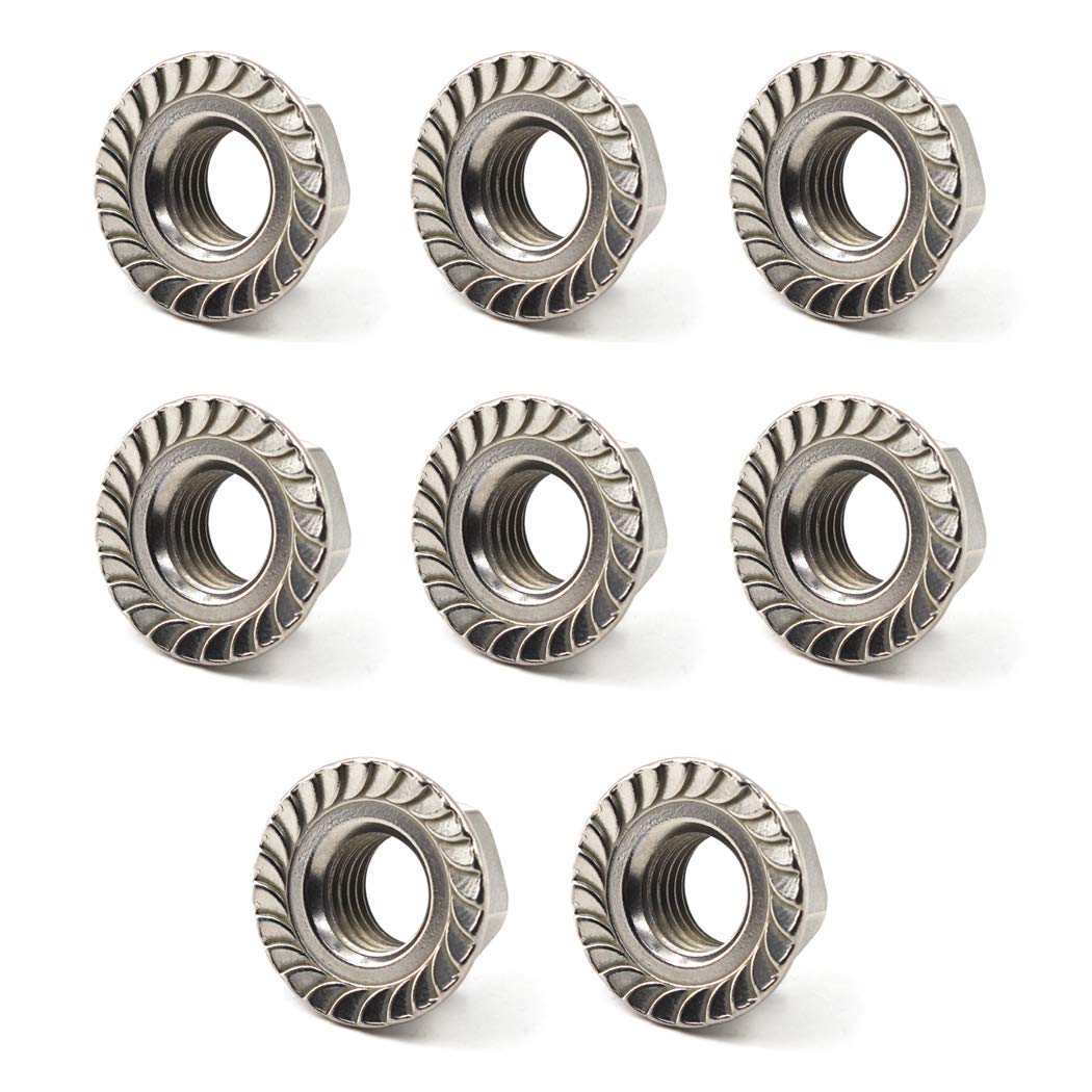 Seeraphee 304 Stainless Steel Metric M16 Flange Nuts 16Mm Hex Nut-8 Pack