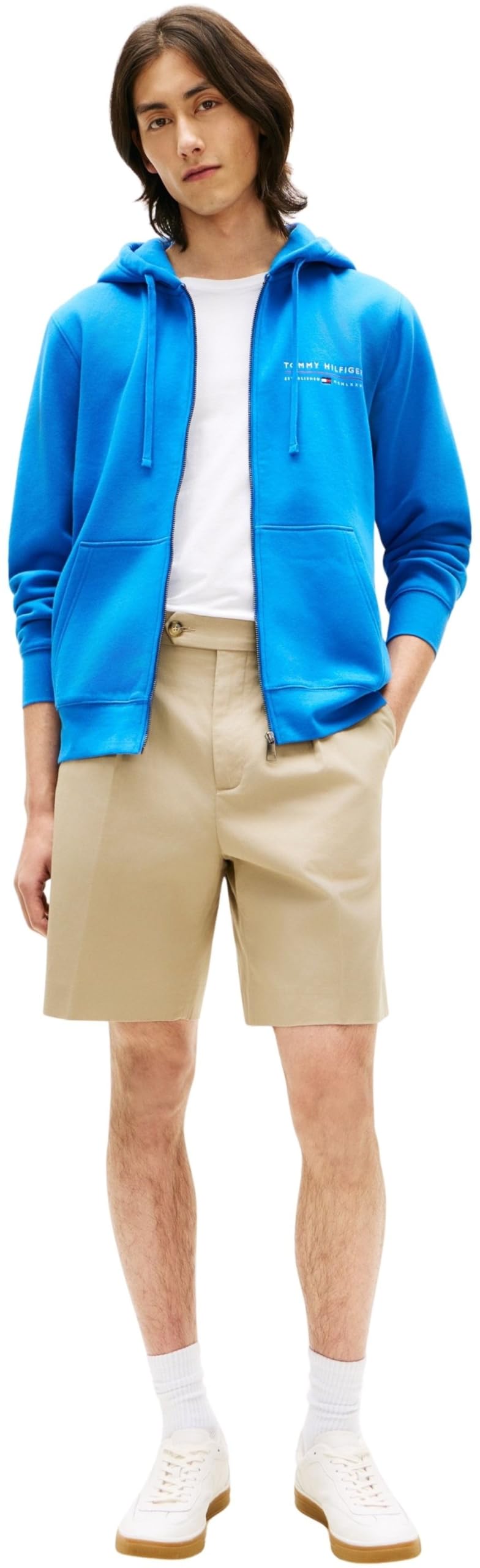 Tommy Hilfiger Brand Love TR Lockup FZ Hoody Mw0mw42462 Felpa con Cappuccio e Zip Uomo