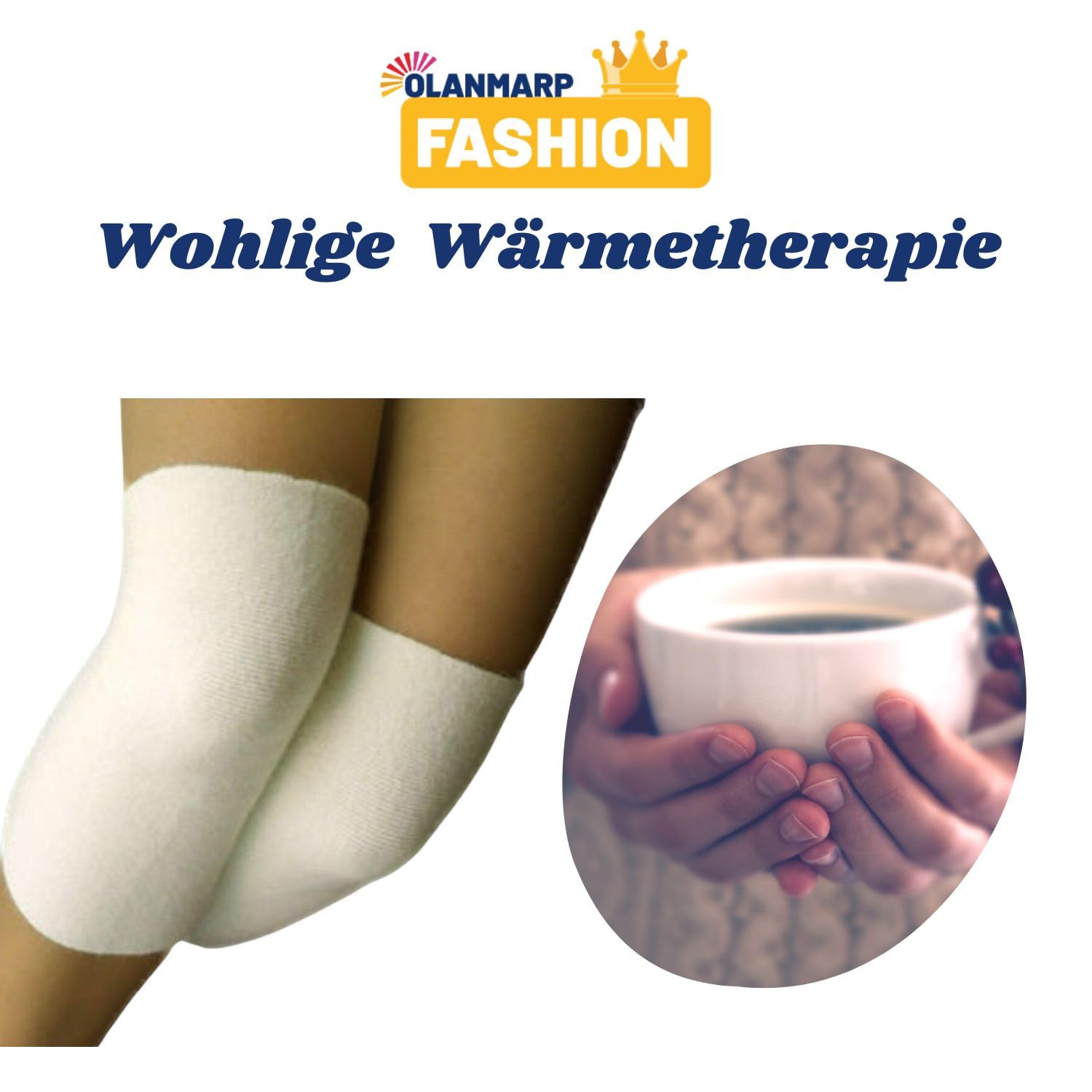 Fashion Angora Kniewärmer Paar Schmerzlinderung Weiß | Natürliche Angora-Wolle, wärmt und schützt Knie, Premium-Qualität, ideal bei Gelenkschmerzen
