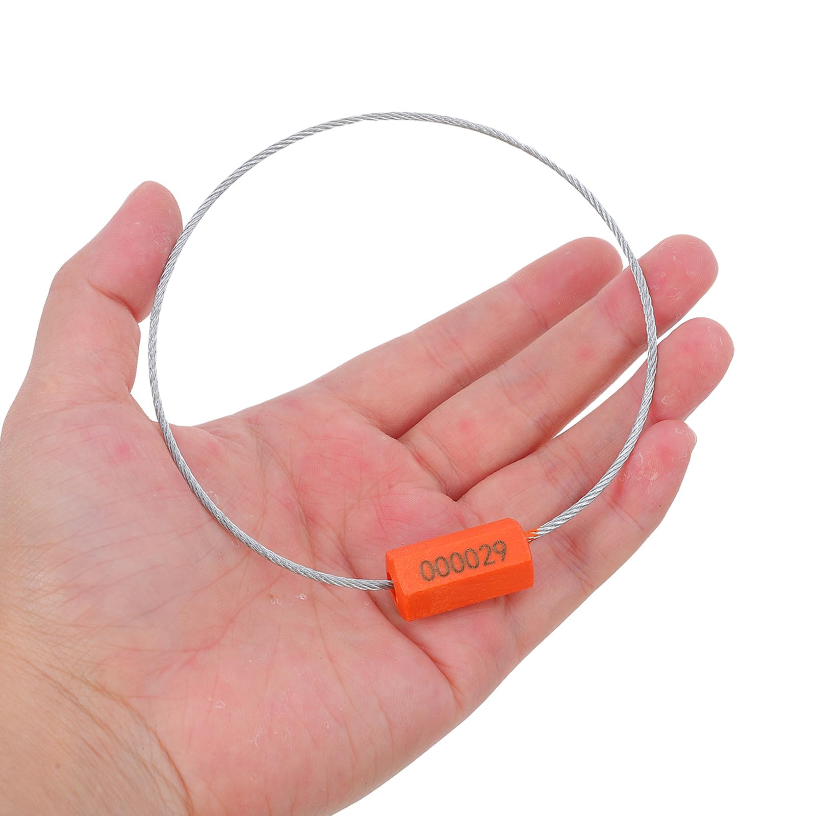 BESTYASH Sigilli di Sicurezza in Acciaio Numerati 1,8x305mm Etichetta Arancione, Set da 100 Pezzi, Sigilli Antimanomissione per Spedizioni, Container e Trasporto Camion, Guarnizioni