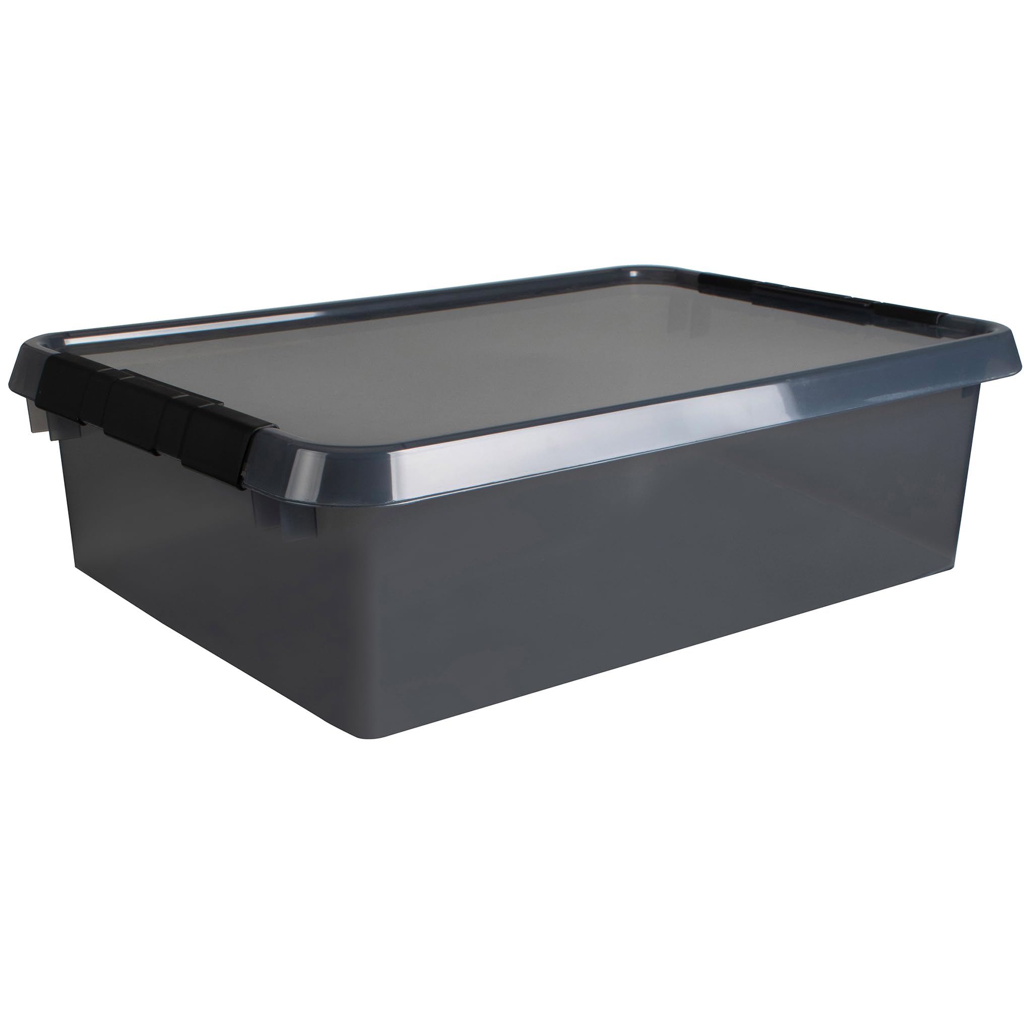 Helit The Comfort-Line H6165408 Storage Box 32 L Grey Transparent Organiser Box with Lid