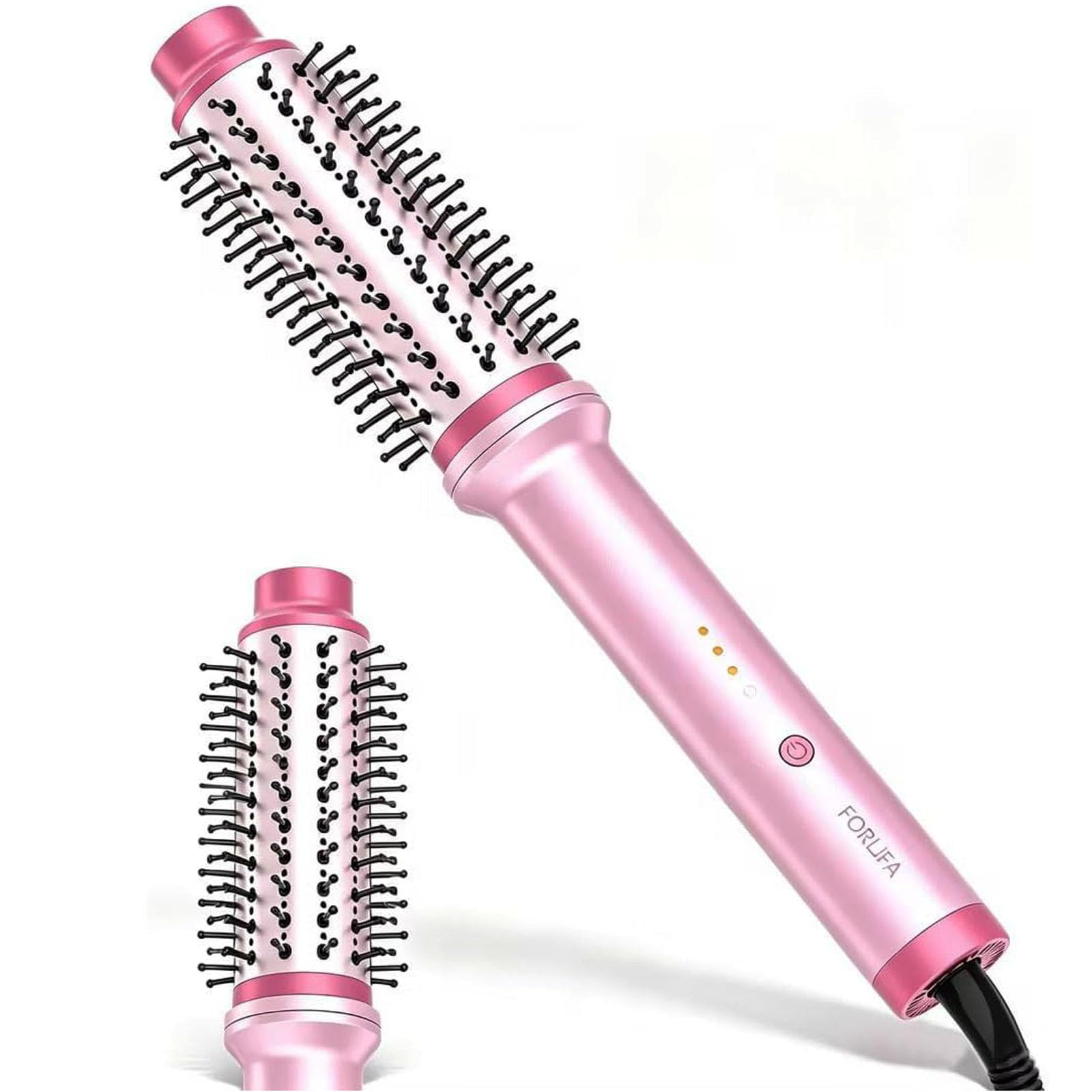 Thermal Brush Blowout, 1 1/2 inch Ceramic Heated Round Brush with Cool Airflow Styler, Hair Straightener Brush for Bouncy Hair, Straightening, Curling & Volume, 1.2 Billion Ionic, Dual Voltage