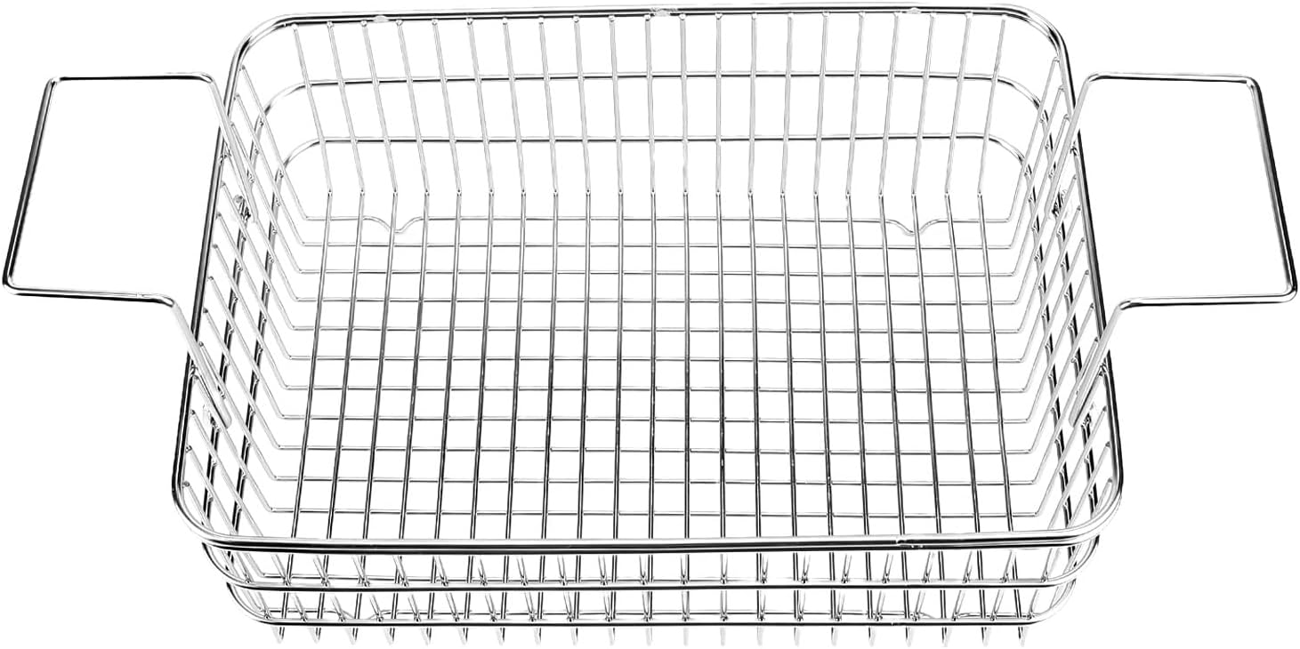 Focket Vegetable Washing Basin, 7.5L 304 Stainless Steel Portable Washing Bowl with Straining Slots Drain Basket for Camping RV Kitchen Drainage