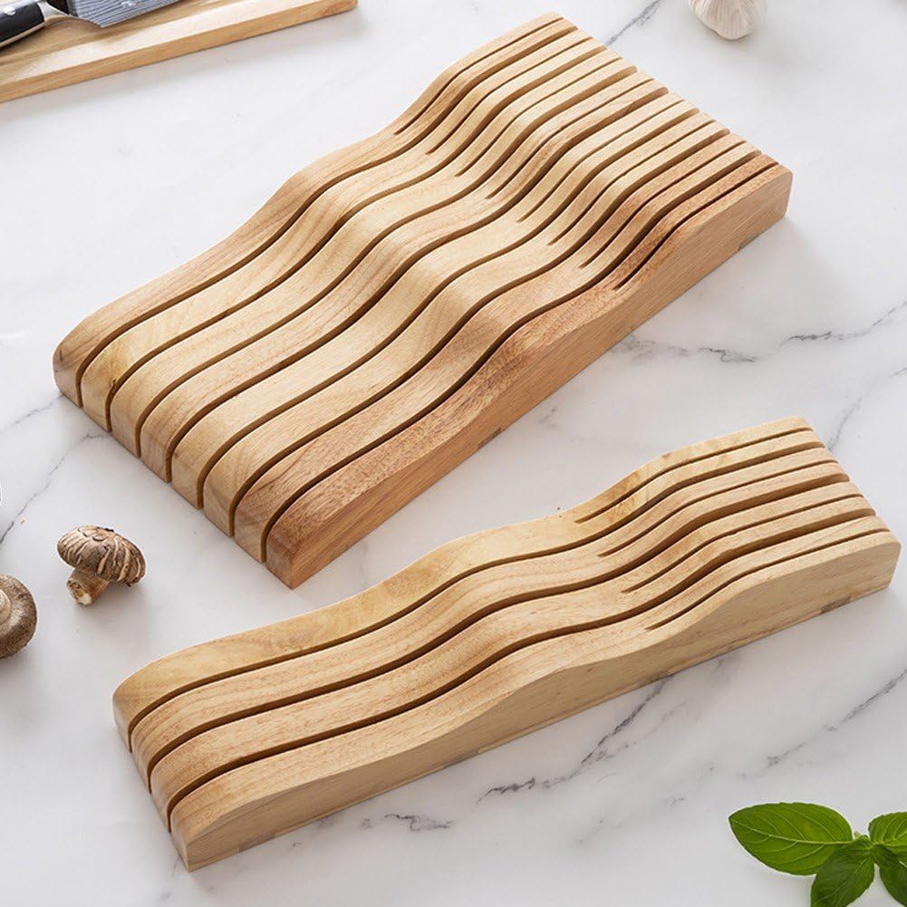 Messerablage Aus Holz, Küchen-Desktop-Organizer, Küchenmesserhalter, Schubladen-messerblock-platzierung, Horizontale Messerablage Aus Holz