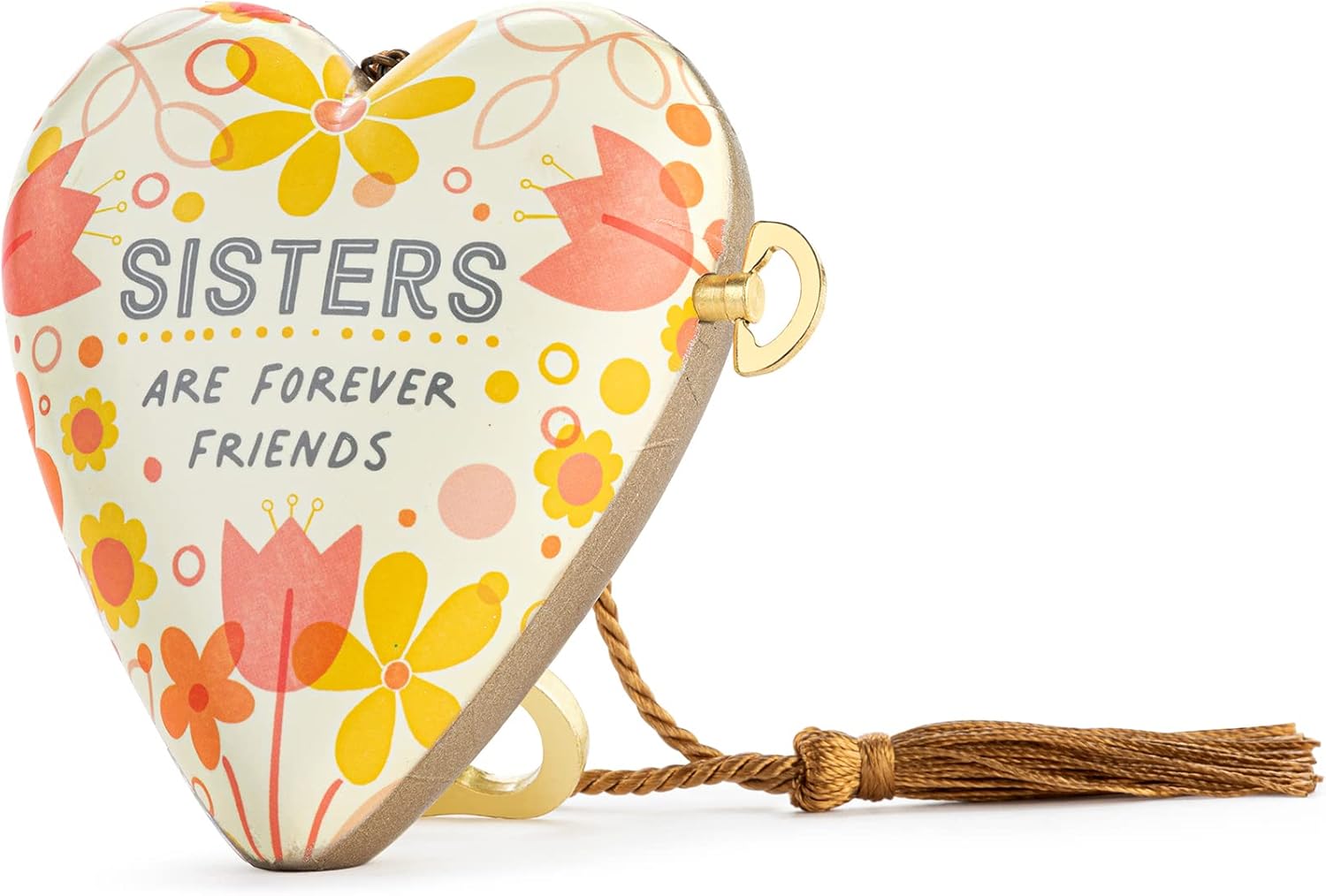 DEMDACO Green Floral Cross 3.5 x 3.5 Resin Stone Musical Art Heart Token Plays Amazing Grace