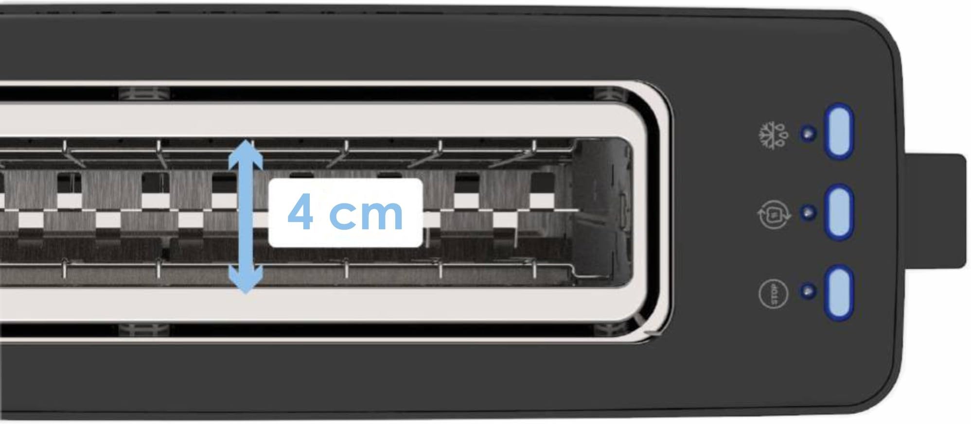 Bastilipo - Firefox - AB900 - Tostador blanco - Ranura larga para 2 rebanadas de 900W - función descongelar - Bandeja recogemigas