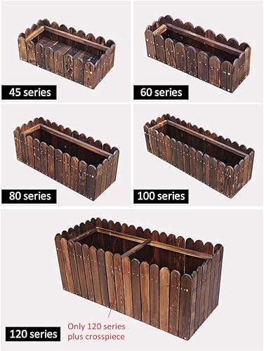Miniatura 8 de Soporte de flores de madera maciza, caja de plantas anticorrosión, caja de contenedores de plantas de gran capacidad, rectangular, soporte de
