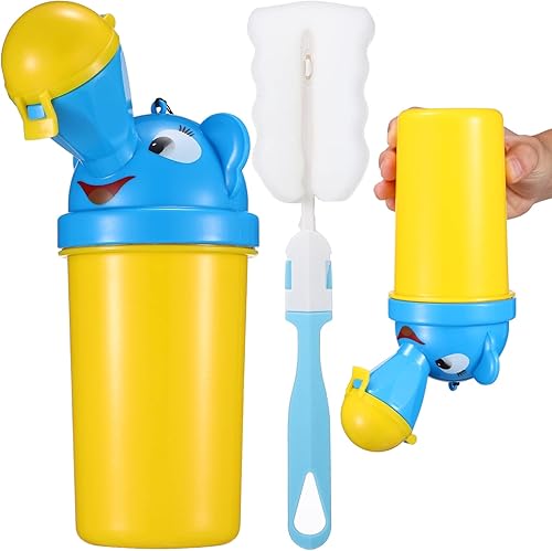Orinal de viaje para niños con forma de cepillo de limpieza portátil para bebé niño orinal a prueba de fugas, taza de entrenamiento para orinar para