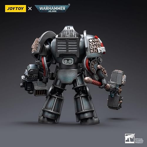 Vista 22 de JOYTOY Warhammer - Figura de acción 40K de caballeros grises de ataque, caballero gris con Psycannon colección de anime, modelo 1/18 de Navidad