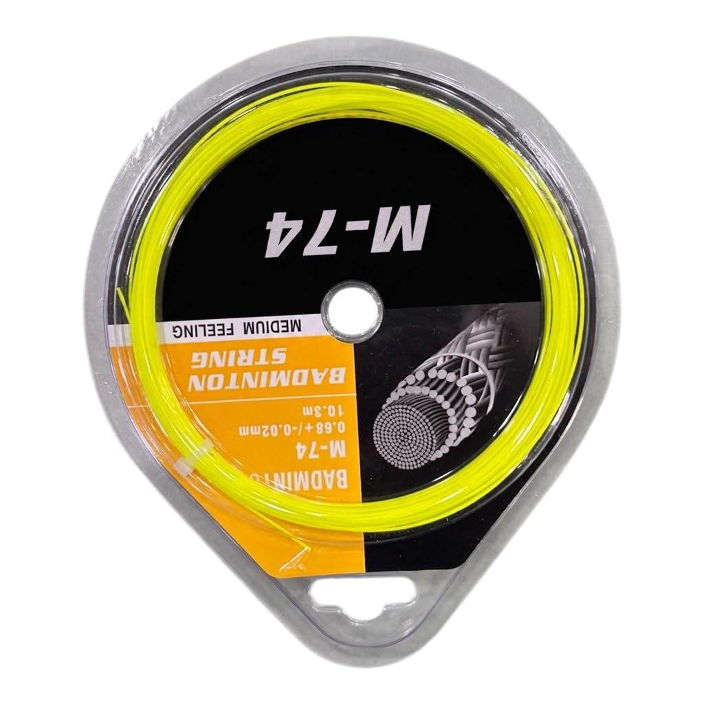 M-74 Badminton String, Neon Yellow, Nylon, 0.68mm Diameter, 10.3m, Medium Feeling, High Elasticity-picture-12