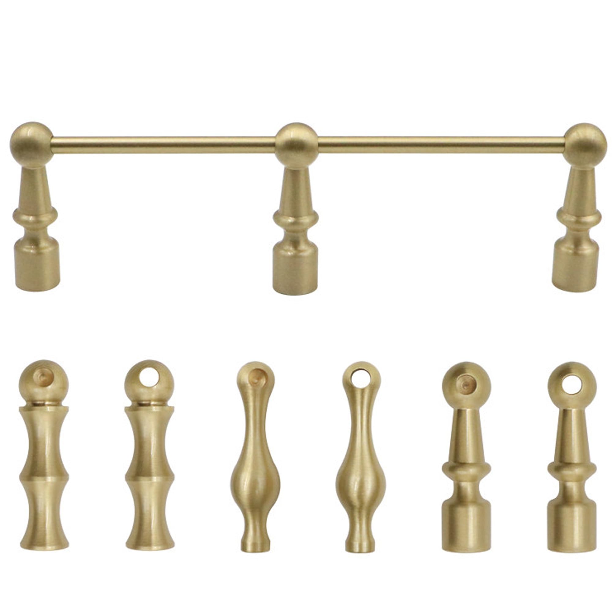 Moderno binario in ottone per mensole da 40,6 cm, in metallo, per armadi e bagno/cucina, regolabile da 20 a 96 cm, guida di sicurezza decorativa per mensole