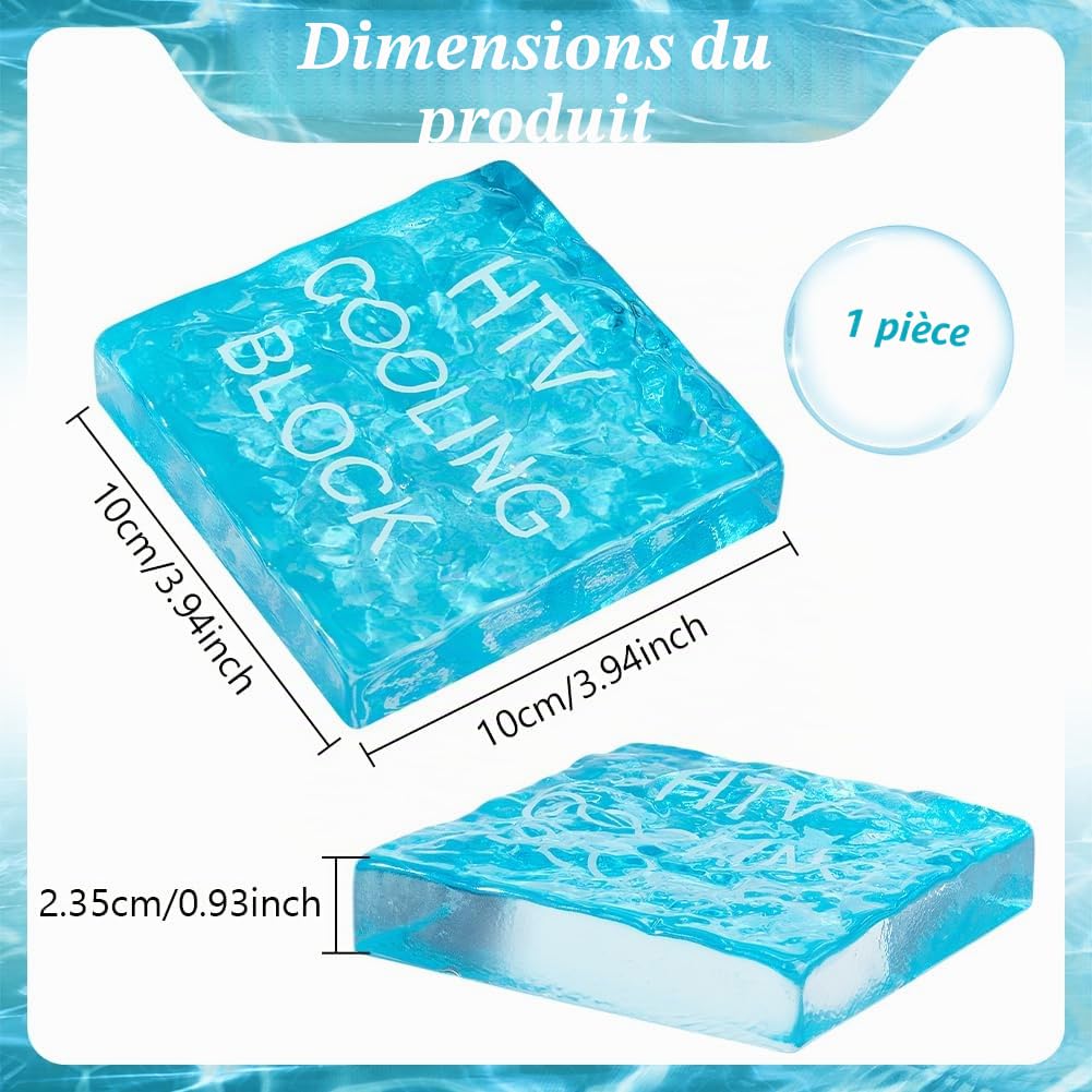 BENECREAT Bloc de Refroidissement en Verre Outil de Bricolage en Vinyle à Refroidissement Rapide Outil D'Impression Par Transfert Accessoires pour Presse à Chaud pour Transfert Vinyle