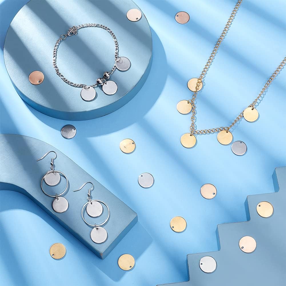 PH PandaHall 304 Stainless Steel Stamping Tag, 60 Pcs 3 Colors 15mm/0.6" Round Stamping Blank Pendants Charms for Bracelet Necklace Pendant Jewelry DIY Craft Making - Image 3