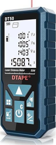 Laser Measure, DTAPE Digital Laser Distance Meter, Upgraded High-Accuracy Laser Measuring Tool, Electronic Tape Measure, 2" Backlit LCD Display,