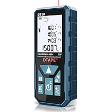 Laser Measure, DTAPE Digital Laser Distance Meter, Upgraded High-Accuracy Laser Measuring Tool, Electronic Tape Measure, 2" Backlit LCD Display, Area/Volume/Indirect Measurement, in/Ft/Ft+in/M