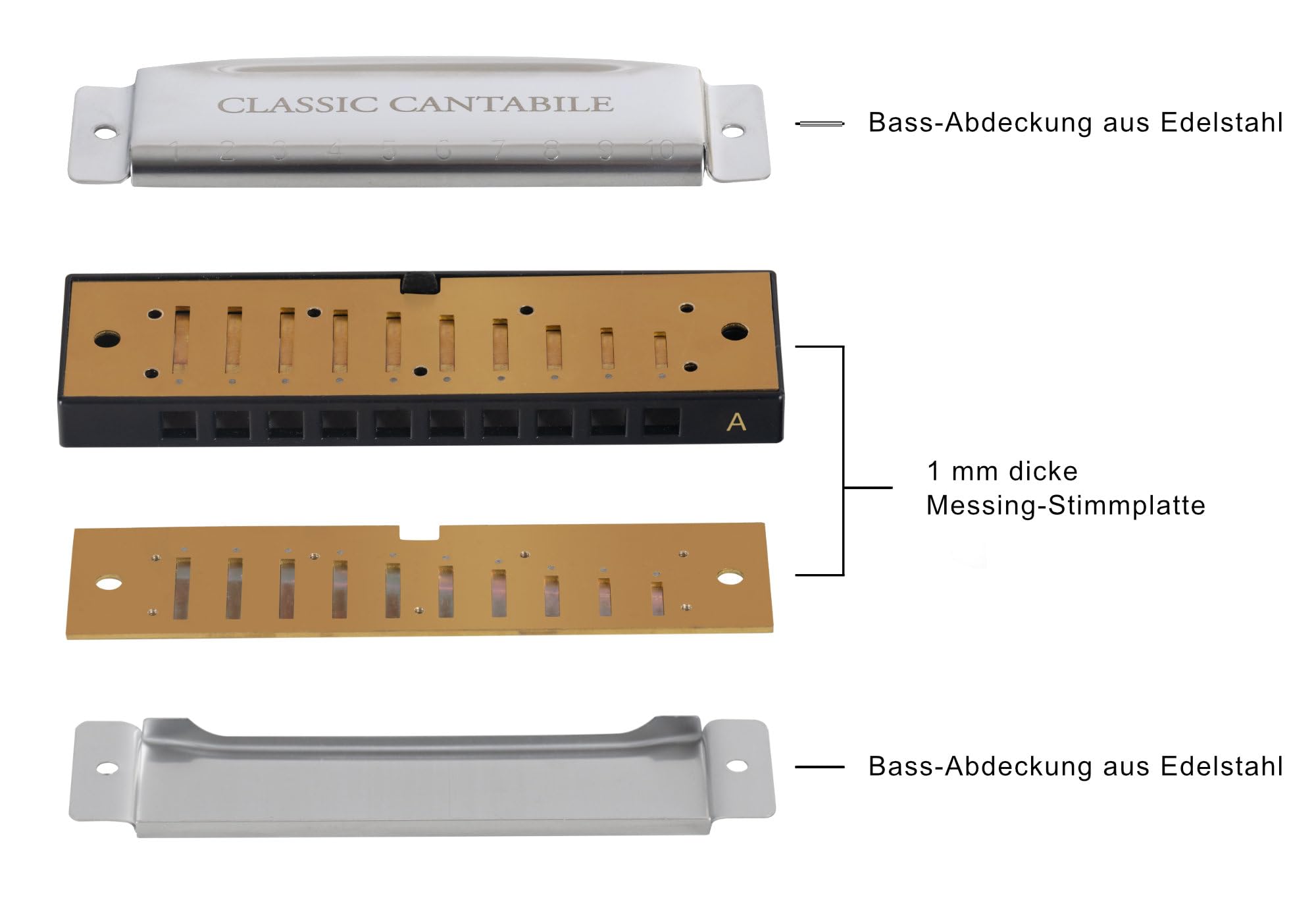 Classic Cantabile AHBS-7 Alabama Blues Harmonica 7er Set
