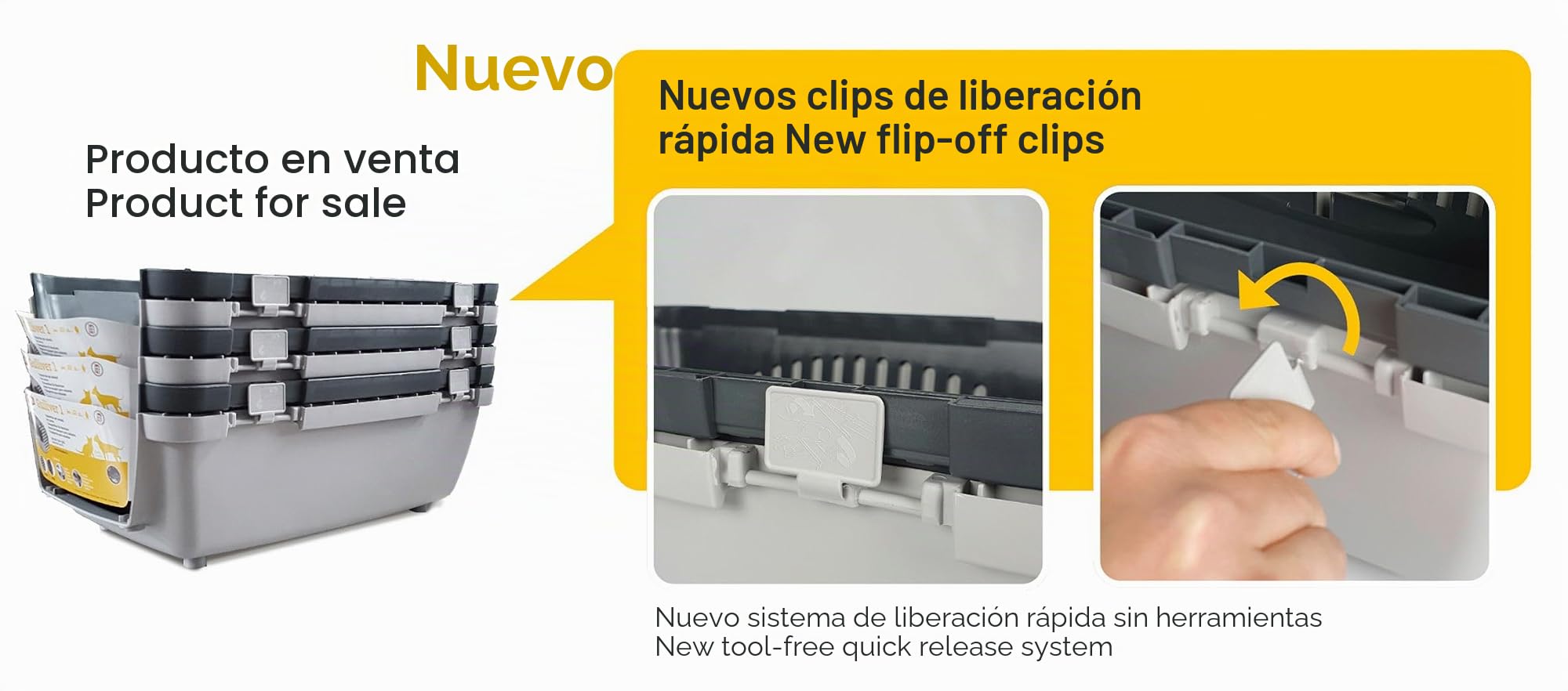 Kerbl Stefanplast Caja de Transporte Gulliver, Caja para Mascotas, Gris Claro, Gris Oscuro, 55x36x35cm, plástico, para Gatos y Perros, con Ranuras de ventilación
