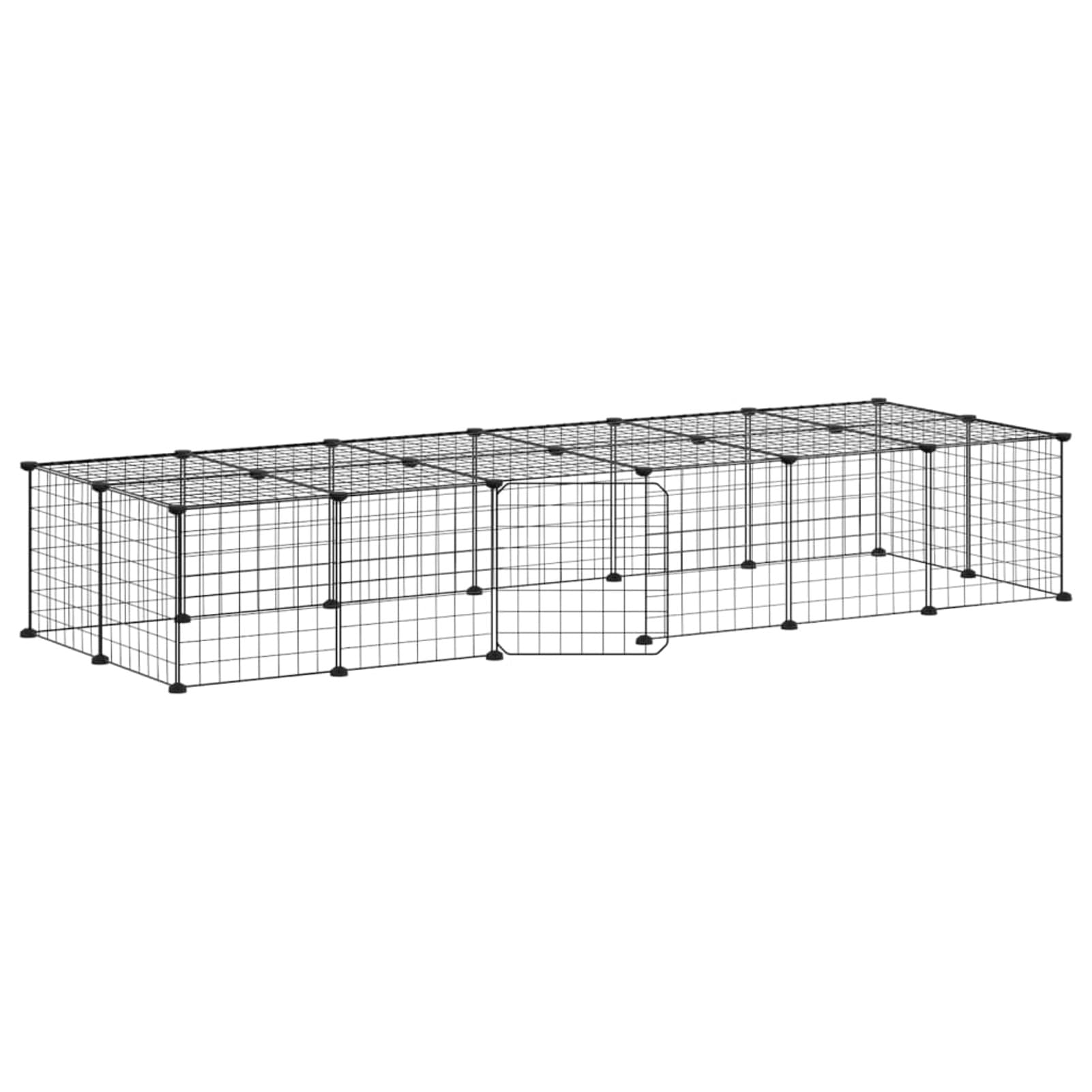 ShGaxin Jaula para Mascotas de 28 Paneles Puerta, Jaula Cobaya, Jaulas para Conejos, Valla para Mascotas, Recinto para Conejos, Parque para Conejos, Cosas para Conejos, Acero Negro 35x35 cm