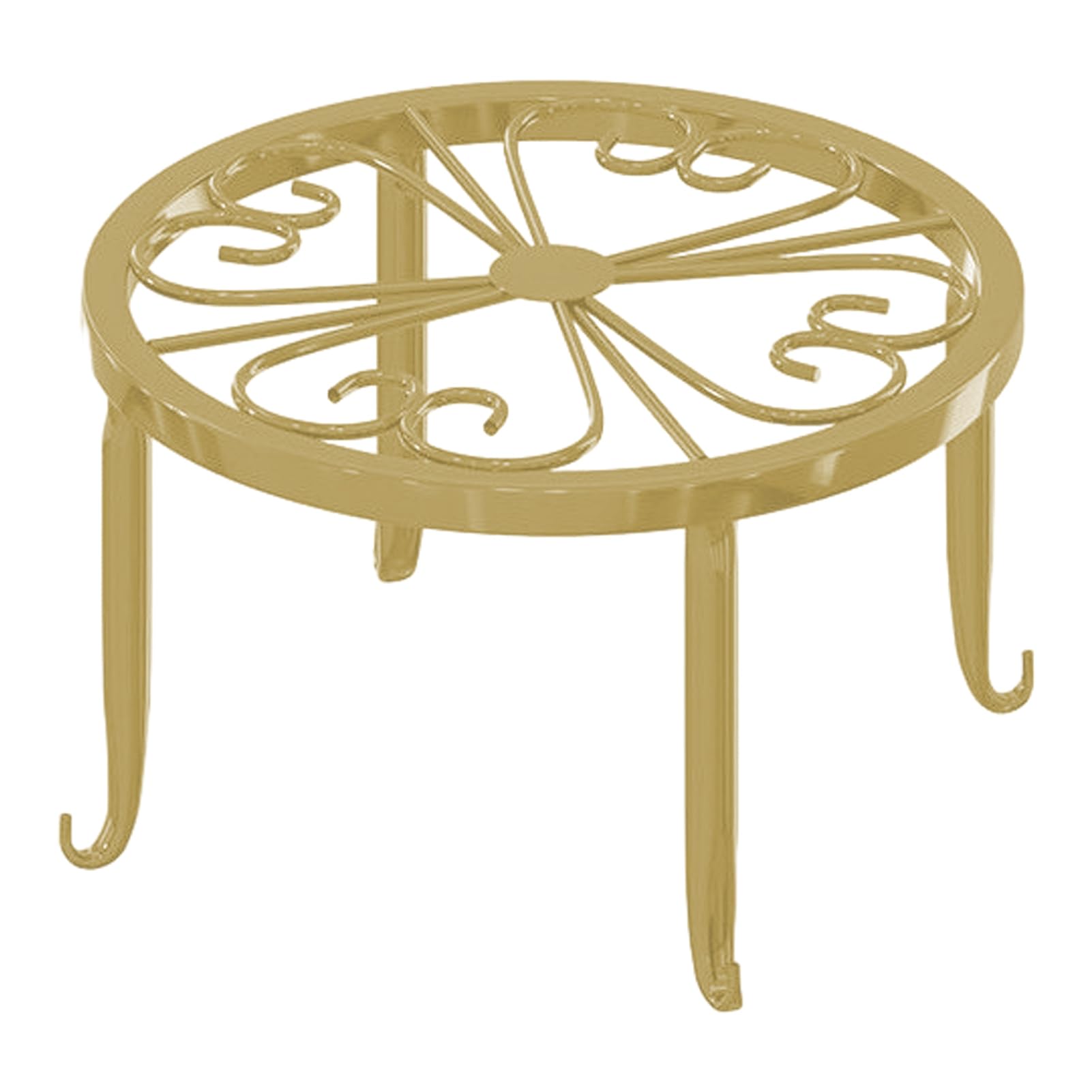 matumou Metal Flower Pot Stand Heavy Duty Indoor Outdoor Planter Pot Holder Rust-proof Round Plants Stand Riser Low Stool Display Shelf