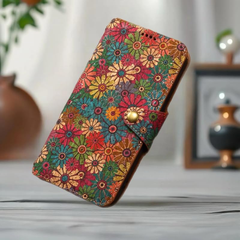 Image of ClickCase for Oneplus 11R 5G Natural Wood Cork Eco-Friendly Printed Vegan Leather Wallet Case Flip Cover with Card Holder & Kickstand,Magnetic Flip Cover for Oneplus 11R 5G (Wooden Spring)