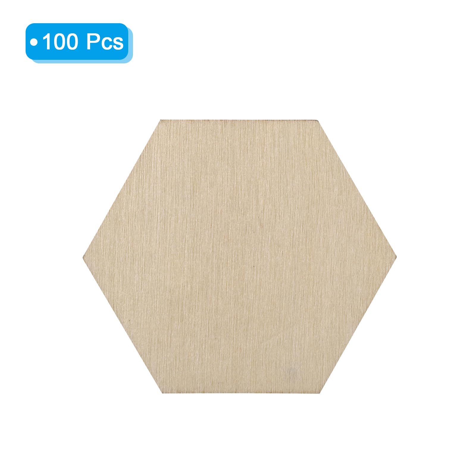 PATIKIL 2 Inch Unfinished Hexagon Wood Slices - Image 3