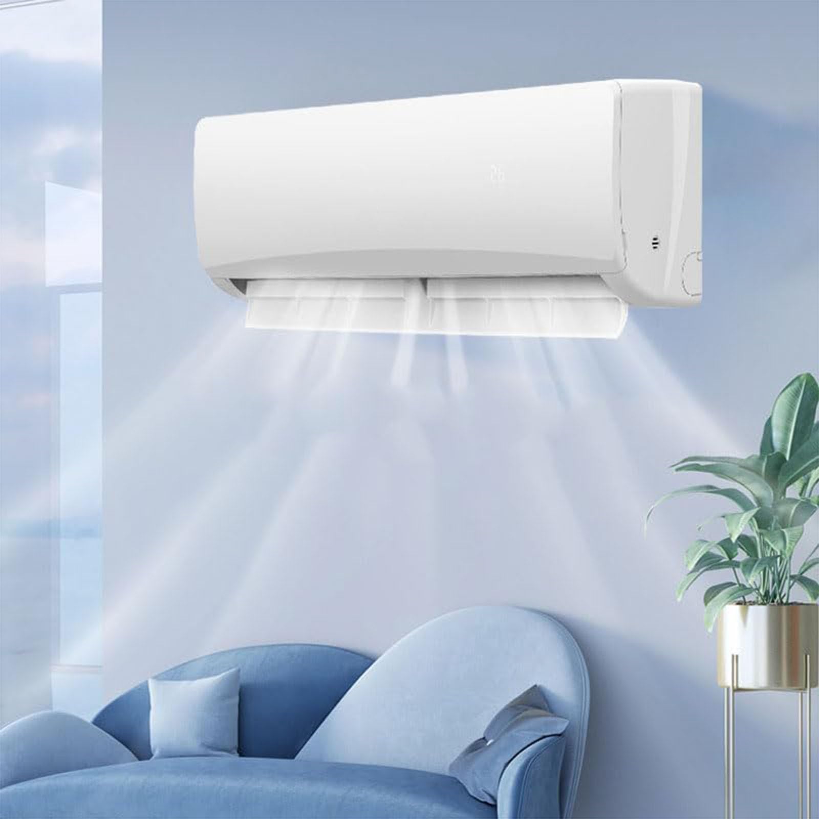 5-in-1 parete Split Pompa di calore AC, 9000 BTU Inverter Condizionatore d'aria con telecomando, Deumidificatore della ventola del riscaldatore per il soggiorno della camera da letto, risparmio energe