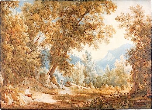 Peinture poster affiche décorative art mural paysage personnages 60x90cm