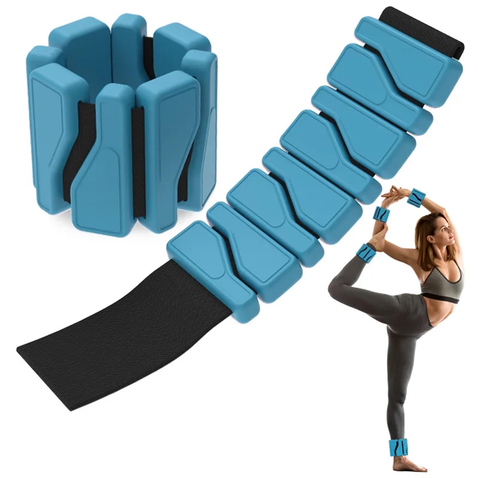 Gewichtsmanschetten Ein Paar 2lbs Dreieck-Silikon-Armbänder, verstellbare Handgelenkgewichte, tragbare Knöchel- und Handgelenkgewichte for Fitness, Laufen, Training im Fitnessstudio