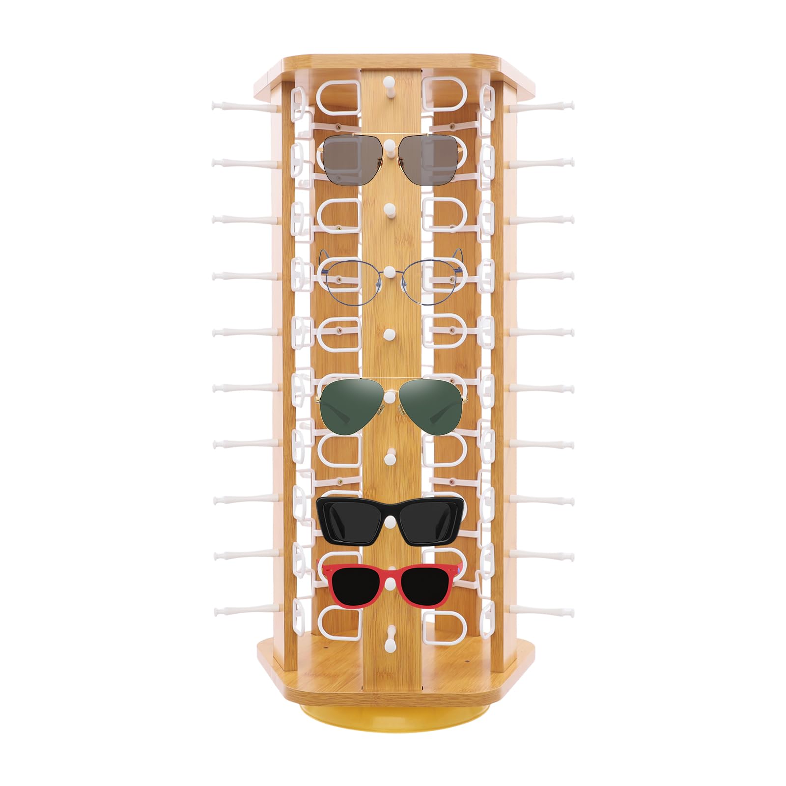 Soporte de exhibición para Gafas de Sol, 50 Pares, Organizador de Gafas de Sol y Gafas con rotación de 360°, Colgador de Gafas para exhibición Comercial en mostrador, 13.8 * 29.1 pul