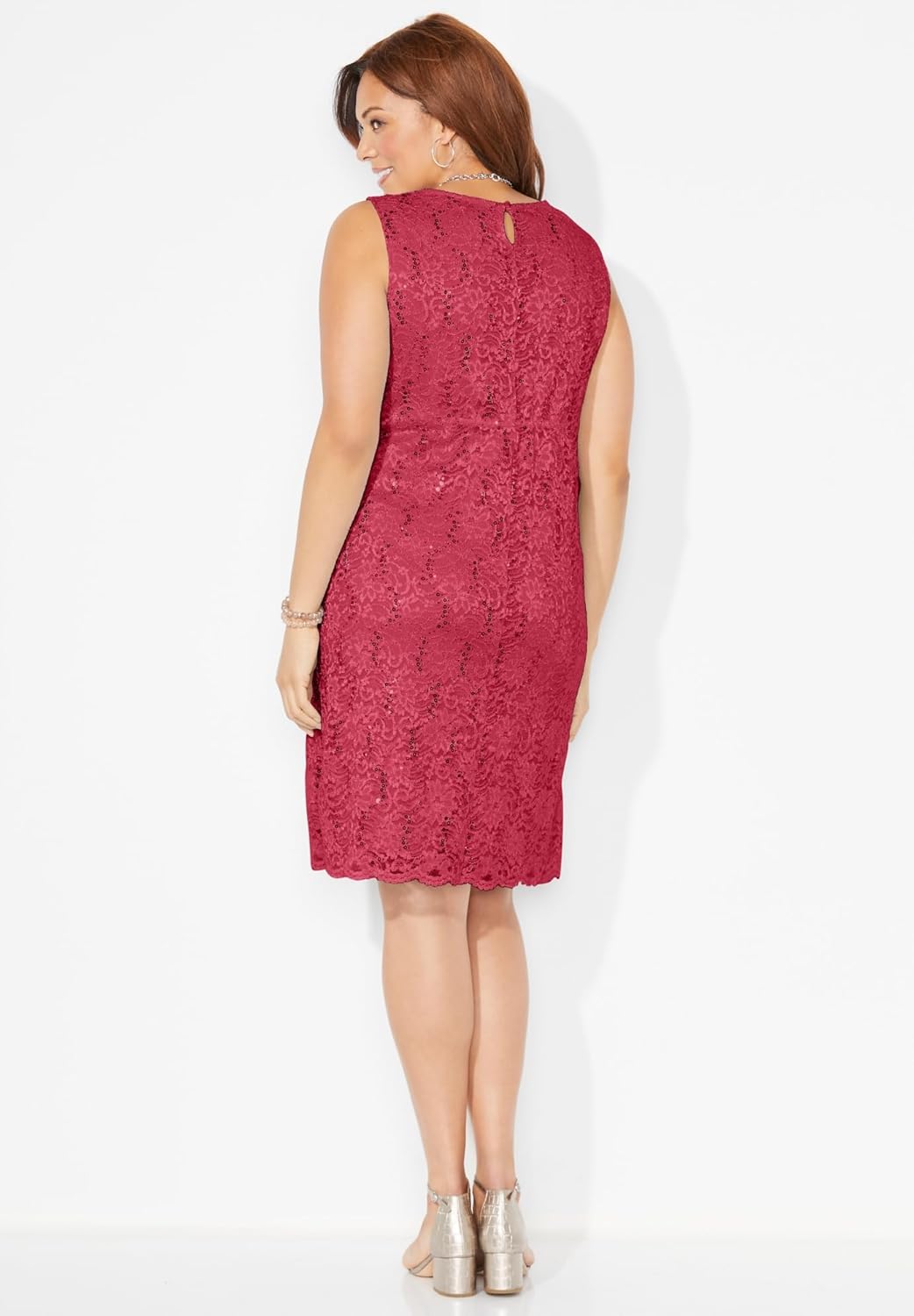 Women's Plus Size Sparkling Lace Jacket Dress - Image 2