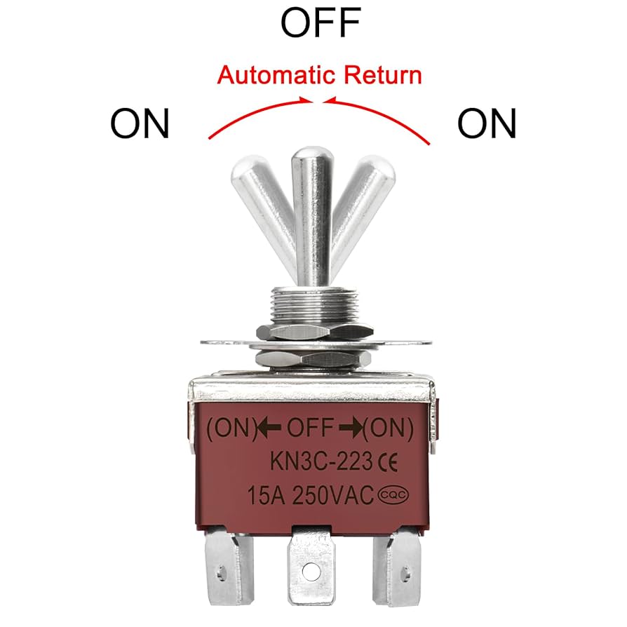 TTY（3点） TWTADE 3 Pcs Latching Rocker Toggle Switch 3 Pin 2 Position