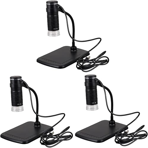 OSALADI 3pcs 3 1 Mobile Phone Microscope Mini Portable Microscope Smart Phone Microscope Wireless Digital Microscope Electron Microscope Microscopio