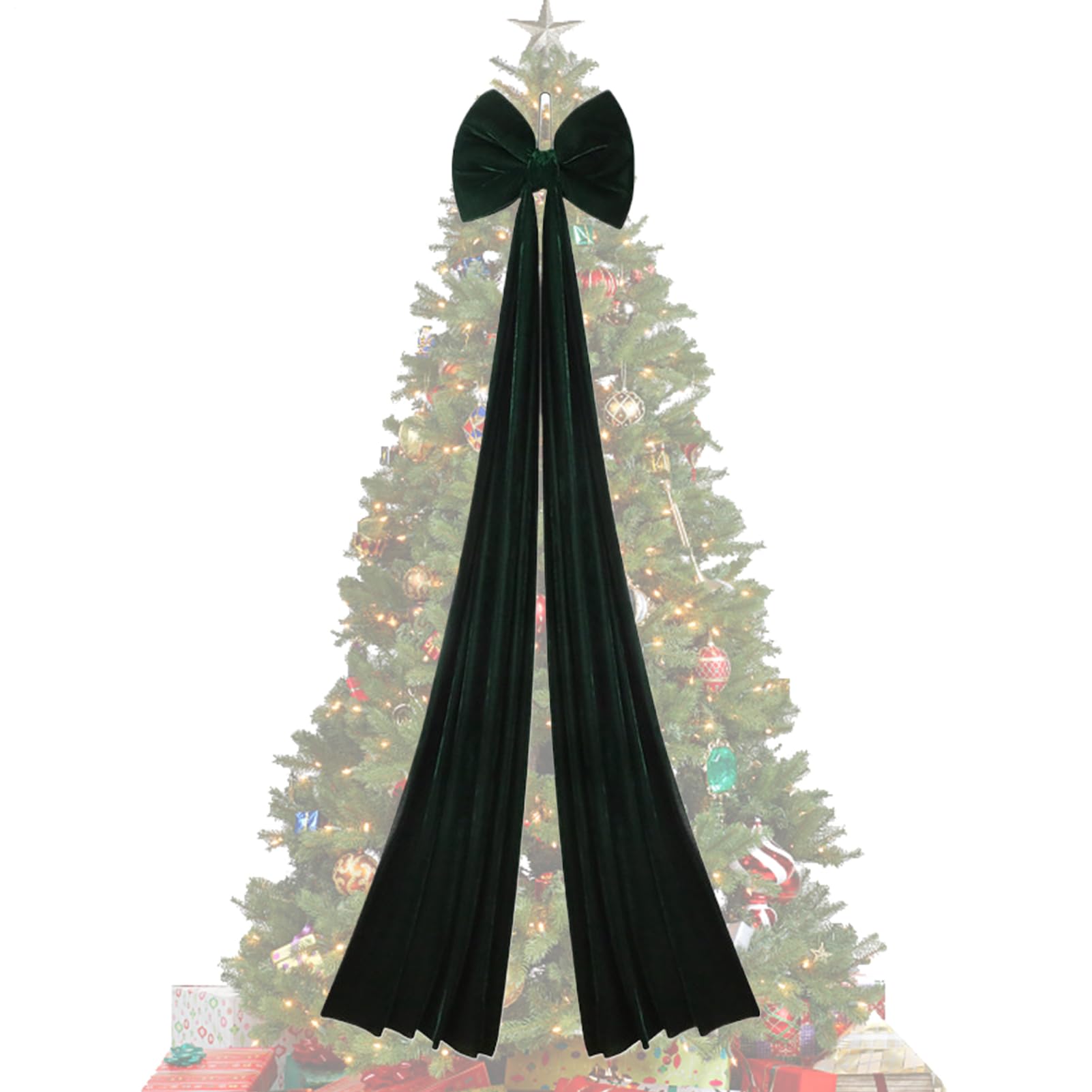 Lazo para Corona de Árbol de Navidad Extra | 2.0 m Decoración Estacional,Lazo De Terciopelo para Árbol Navideño Rústico - para Hogar Pared Chimenea Porche Oficina Fiesta Boda