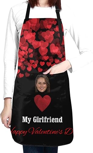 Miniatura 50 de Delantal personalizado para hombres y mujeres, delantal ajustable unisex con bolsillos, delantales personalizados para cocinero y chef Cocina