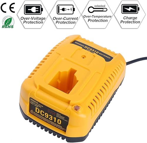Miniatura 7 de Lasica DC9310 Cargador rápido compatible con Dewalt 18V cargador de batería DC9310 compatible con baterías DeWalt 7.2V-18V XRP NiCad/NiMh DW9116
