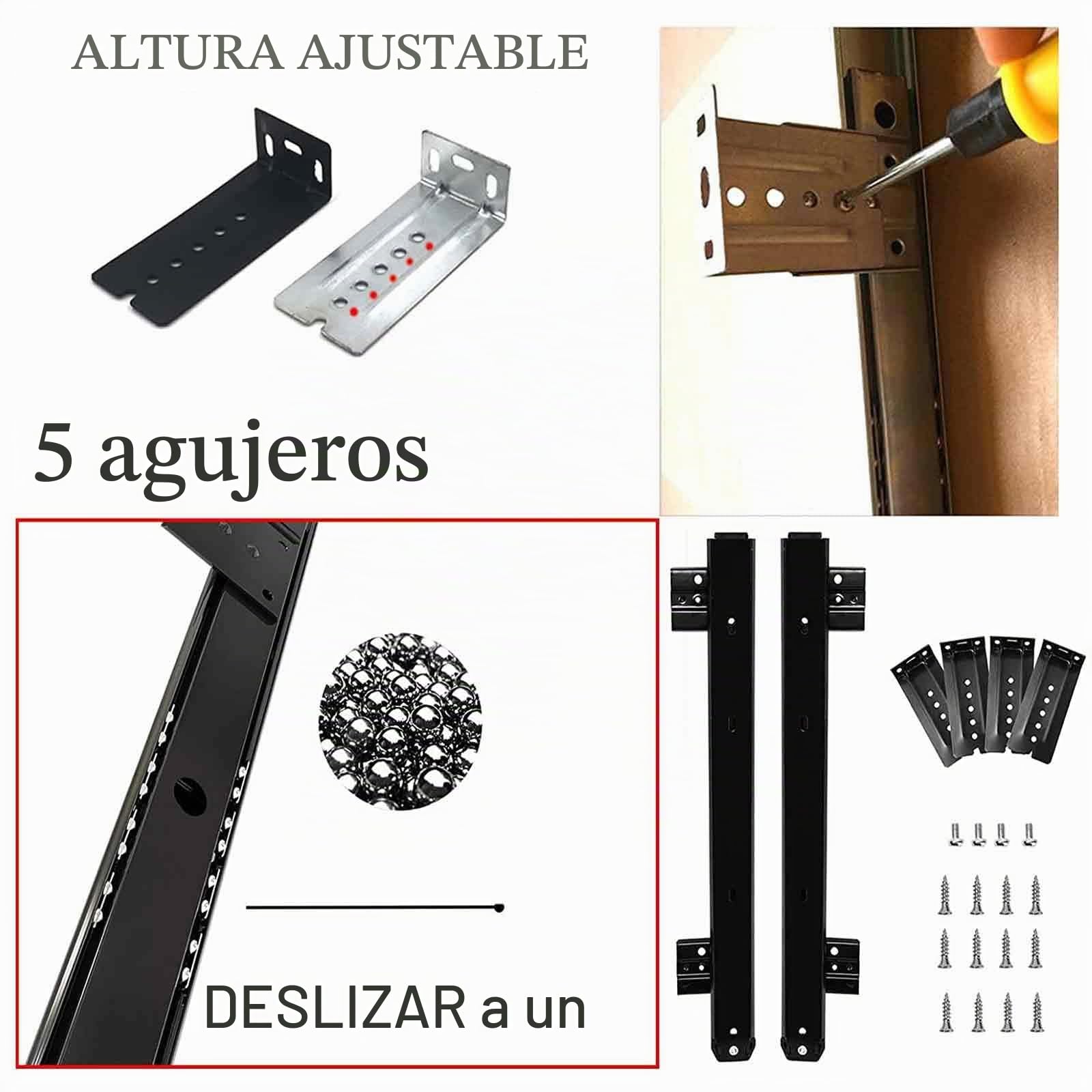 Soporte Teclado Ordenador Bajo Mesa Extraible, Bandeja Teclado Bajo Mesa Extraíble, Bandeja para Teclado, Madera, Longitud de Los Rieles 36 Cm, Largo 54/60 Cm