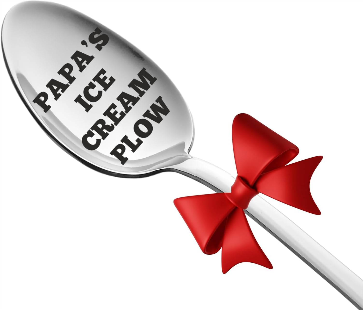Weenca Engraved Ice Cream Spoon Papa‘s Ice Cream Plow Practical Gift for Dad or Papa