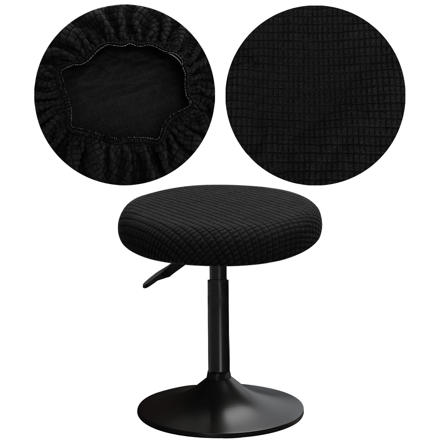 YINGAYOU Stool Covers Round 12-16" Bar Stool Seat Covers Round with Plush Squares