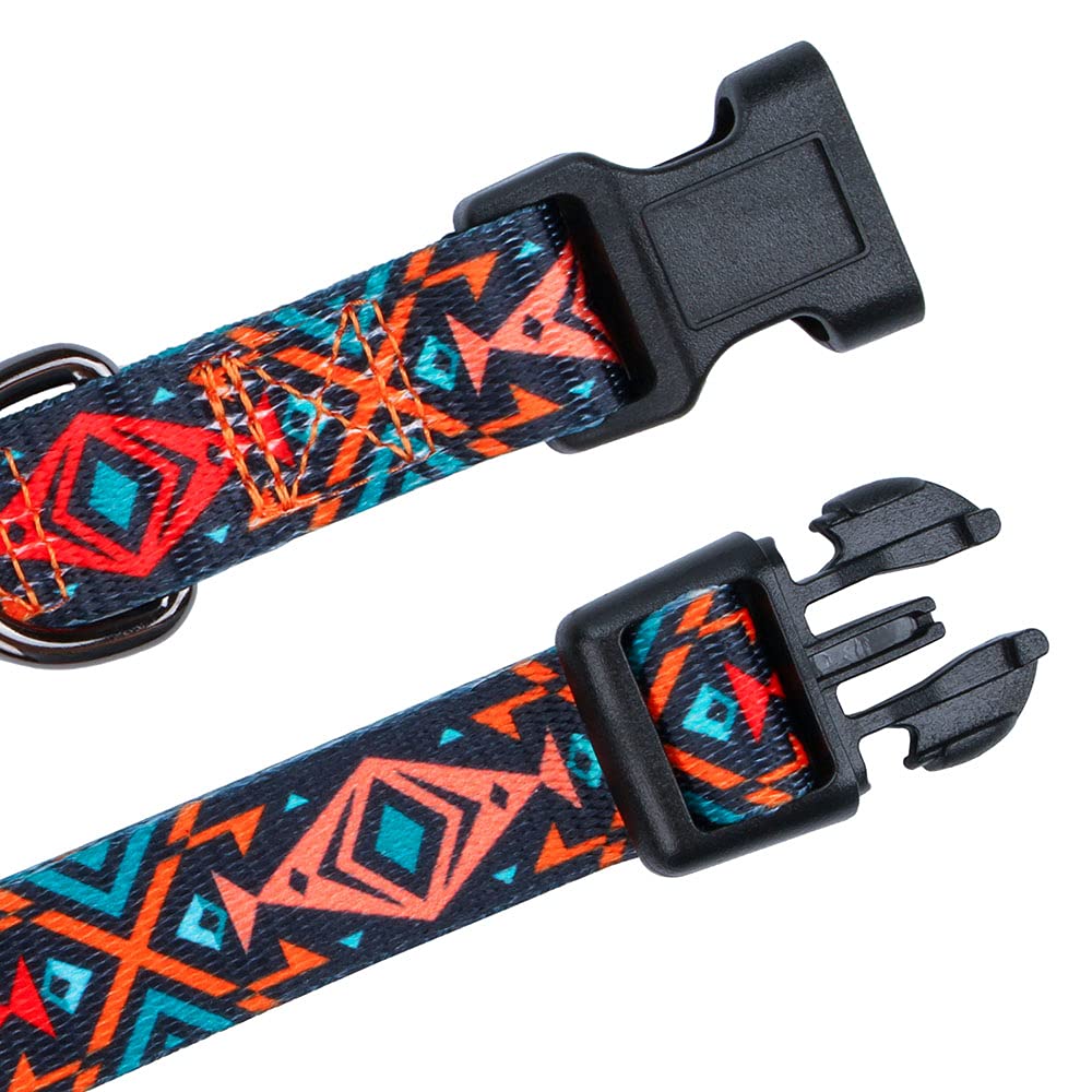 Rhea Rose Tribal Dog Collar Aztec Pattern Adjustable Collars Small, E_Tribal - Image 4