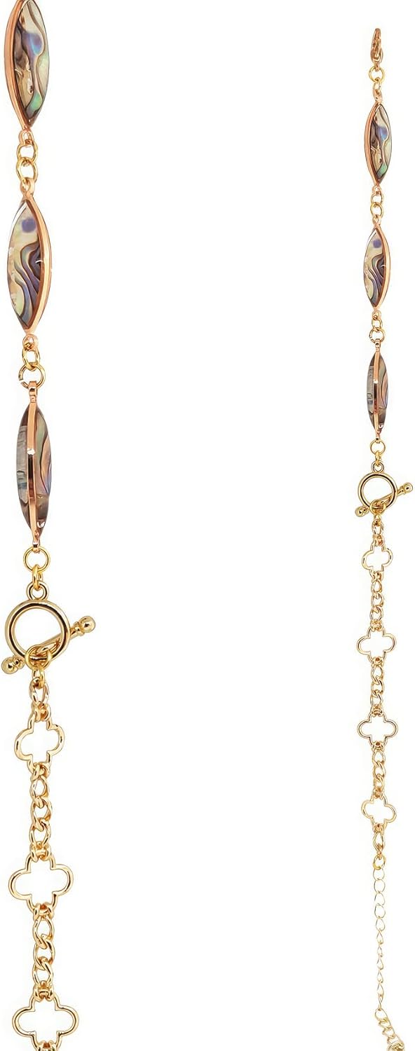 Pulsera de cadena de eslabones cubanos chapada en oro de 18 quilates, delicada cadena de eslabones de clip plano, pulsera ajustable de concha de