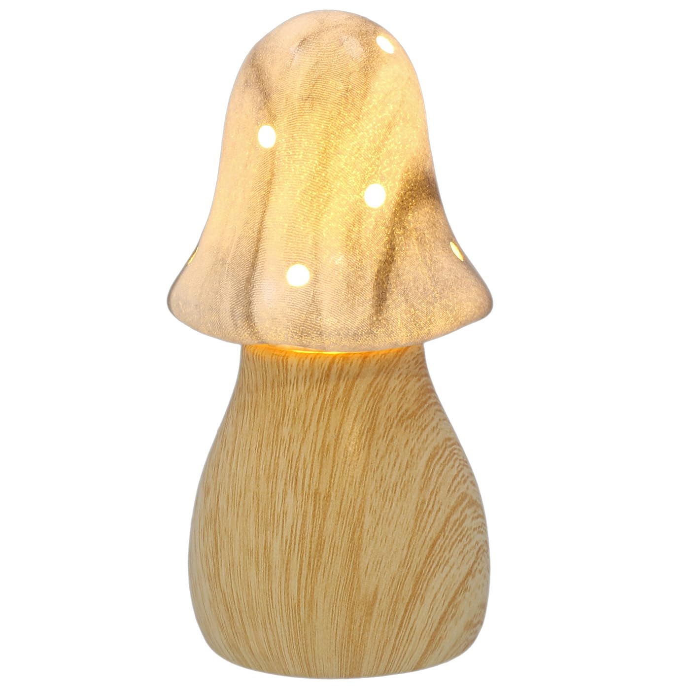 Shudehill Giftware Mushroom Glow Light Up Lamp Ornament - Grey, Sage or Pink Matt Finish (Button Small)