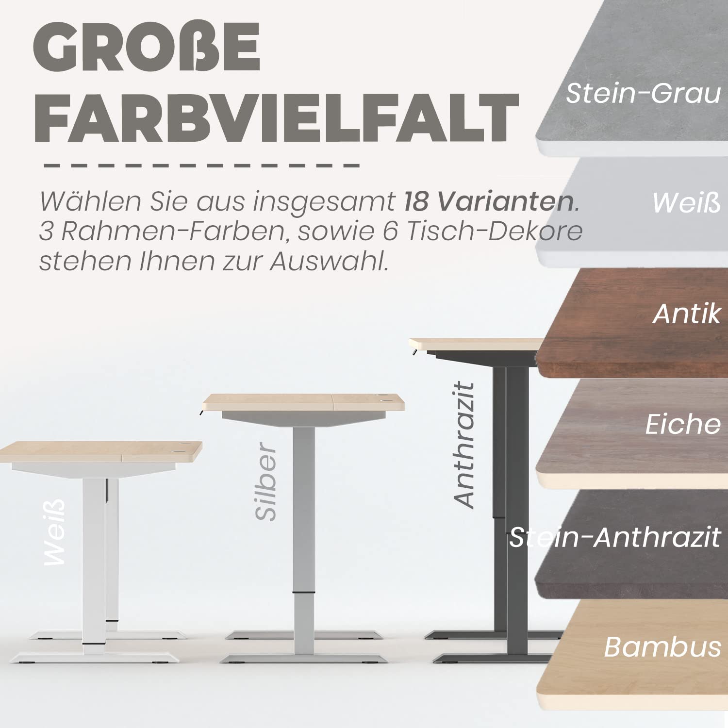 VESKA Höhenverstellbarer Schreibtisch (140 x 70 cm) - Sitz- & Stehpult - Bürotisch Elektrisch Höhenverstellbar mit Touchscreen & Stahlfüßen (Weiß/Eiche)