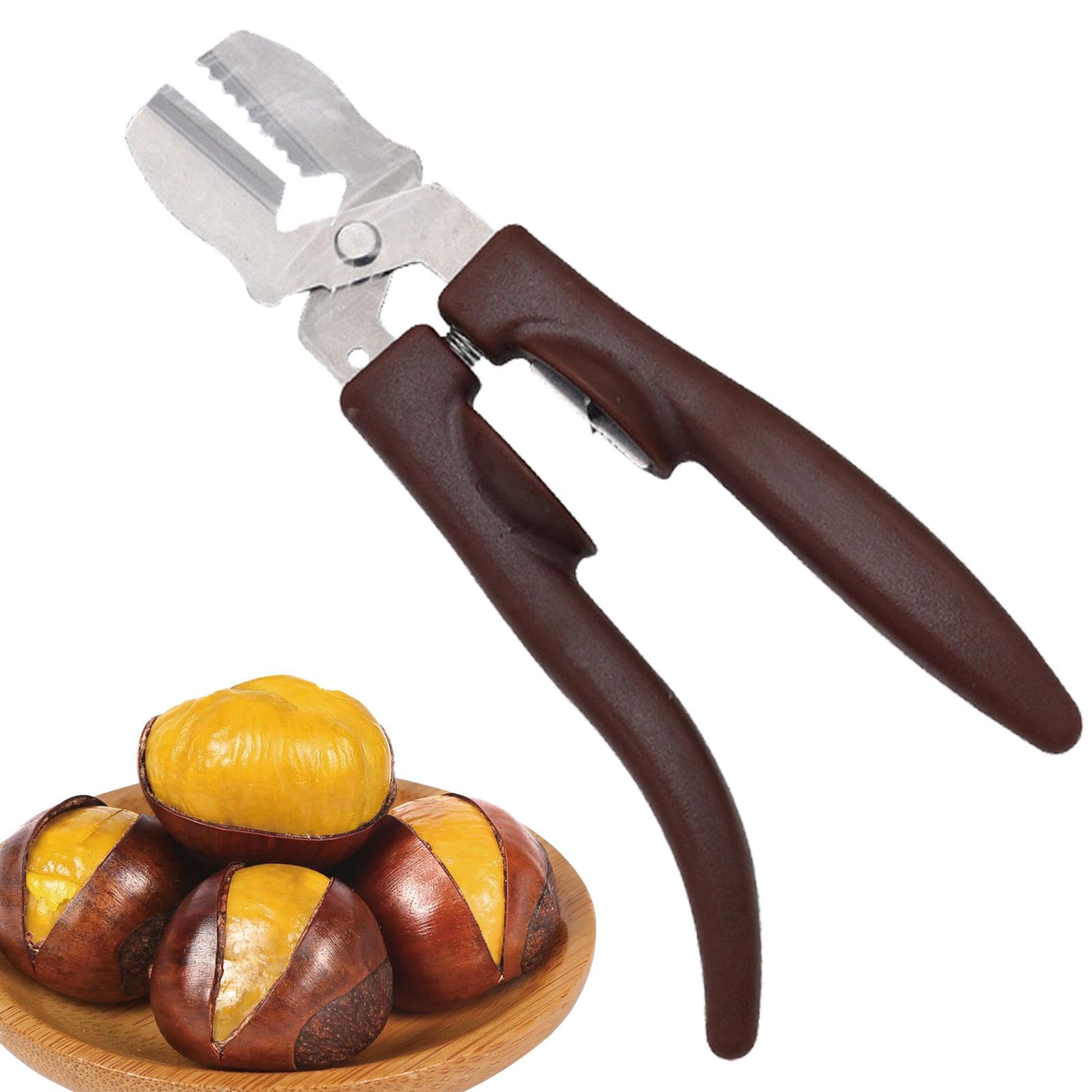 Roexboz Coupe-châtaignes, pince à châtaignes, en acier inoxydable, casse-noisette, gadget de cuisine, ouvre-fruits secs Roexboz Coupe-châtaignes, pince à châtaignes, en acier inoxydable, casse-noisette, gadget de cuisine, ouvre-fruits secs