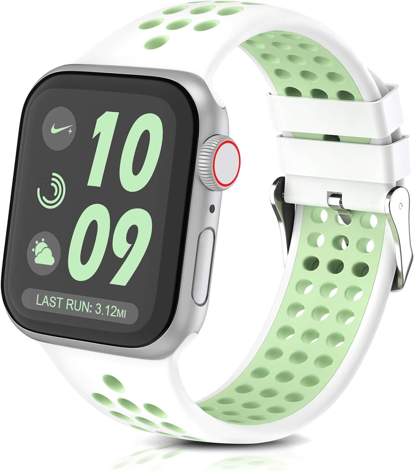 Silicone Bands Compatible with Apple Watch Band 38mm 40mm, Breathable Soft Silicone Replacement Strap for iWatch Series 6, Series 5, Series 4, Series 3, Series 2, Series 1,SE, Sport,Edition.