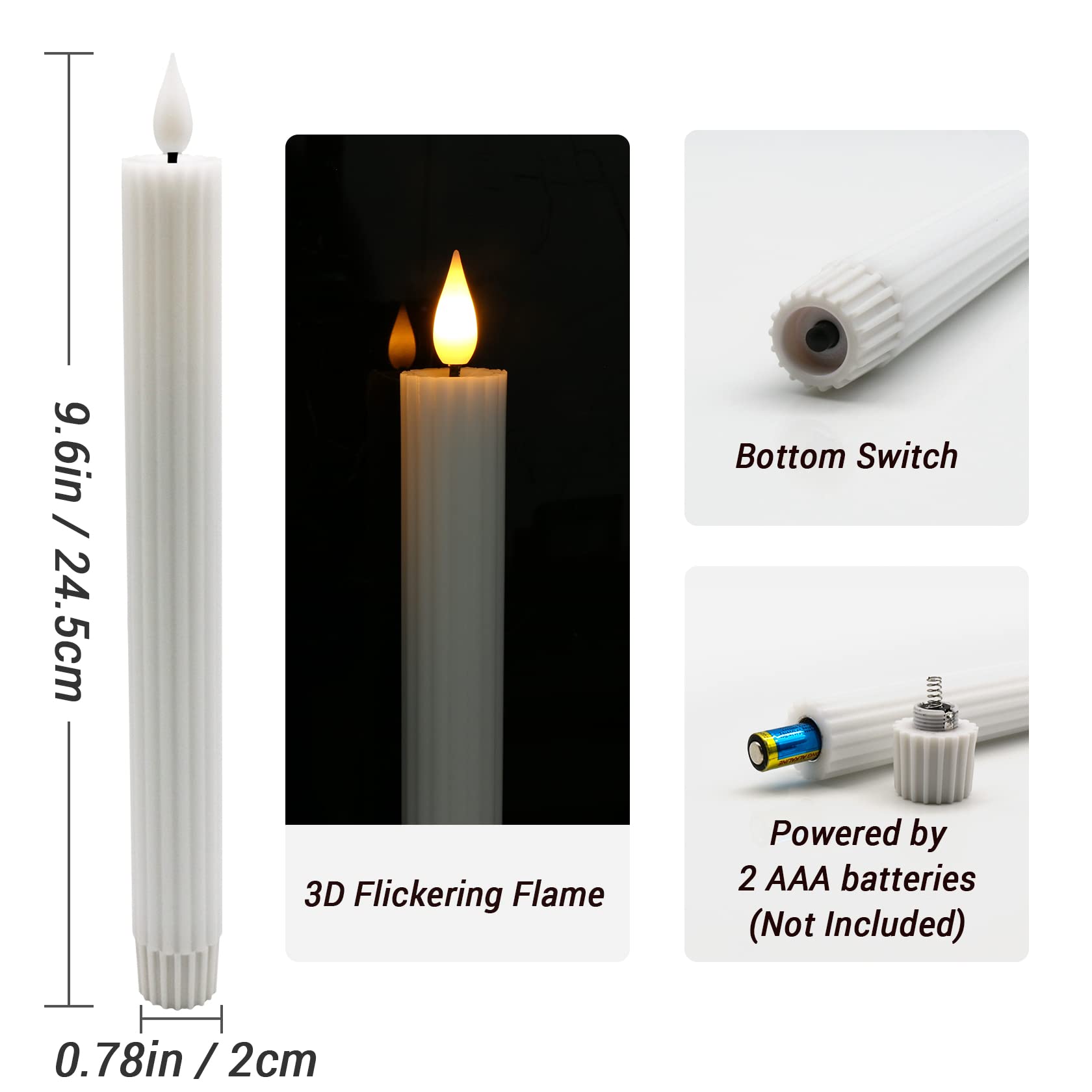 Bougies LED Électriques Avec Télécommande Et Minuteur, Set De 9