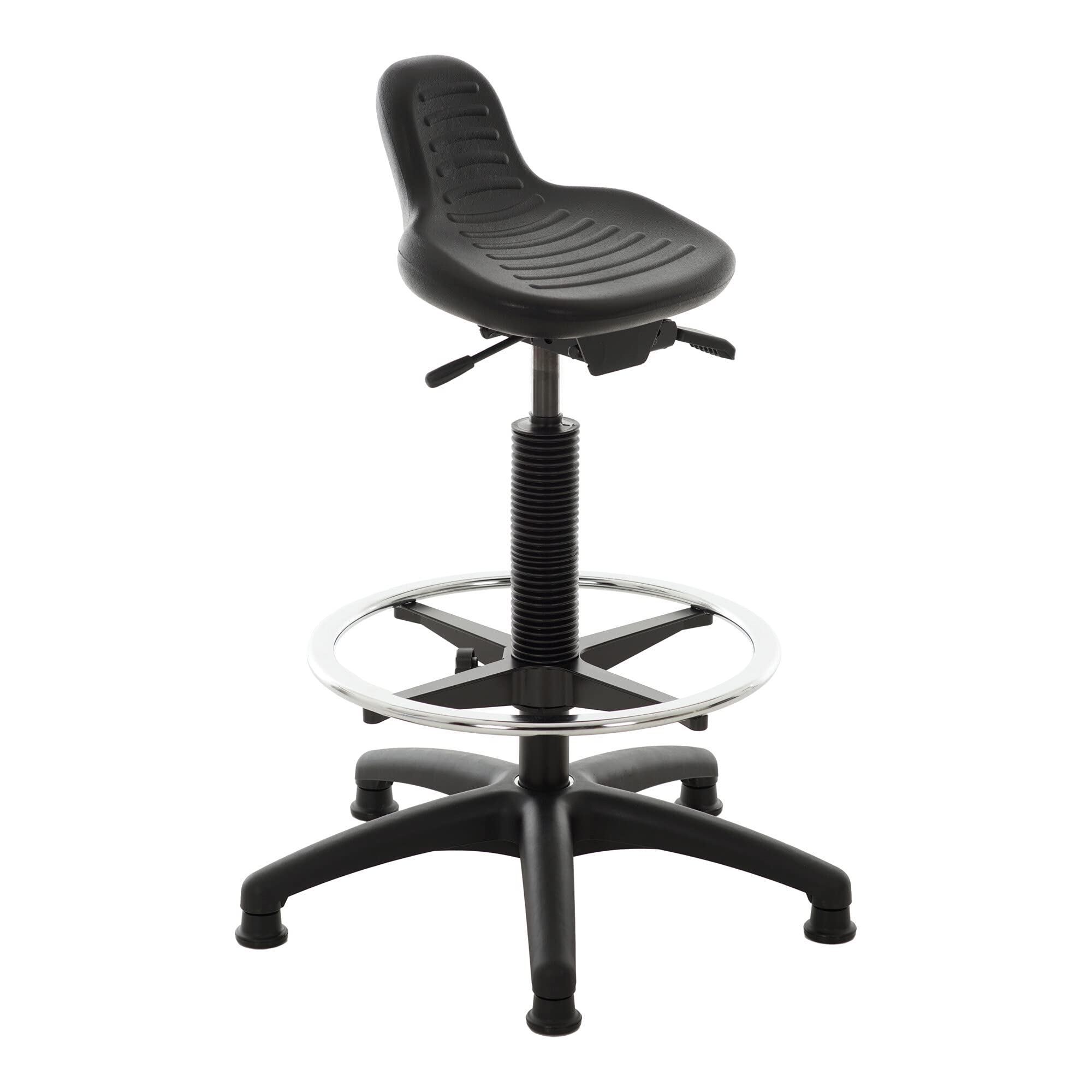 STIER Stehhilfe mit Gleitern und Fußring Sitzhöhe 640-890 mm PU-Sitz mit Griffmulde