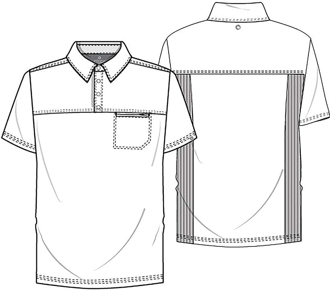 Cherokee Infinity Mens Scrub Polo Top, Zip Chest Pocket, Moisture Wicking, Wrinkle-Resistant, 360 Stretch - CK825A