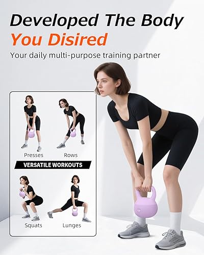 Miniatura 6 de Pesa rusa suave, campana de entrenamiento de fuerza segura, base acolchada resistente a los impactos y peso de agarre antideslizante, juego de pesas