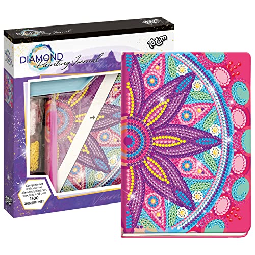 Totum 079700 Mandala/Flower Diamond Painting Craft Set Notebook, Colourful